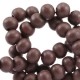 Wood beads round 6mm Dark rich brown